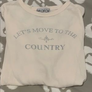 Wild Fox long-sleeve waffle-knit tee